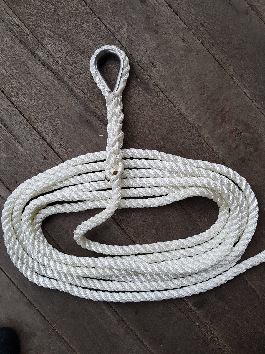 Splicing Anchor line Nylon with Stainless Thimble Eye. Sheets n Ropes
